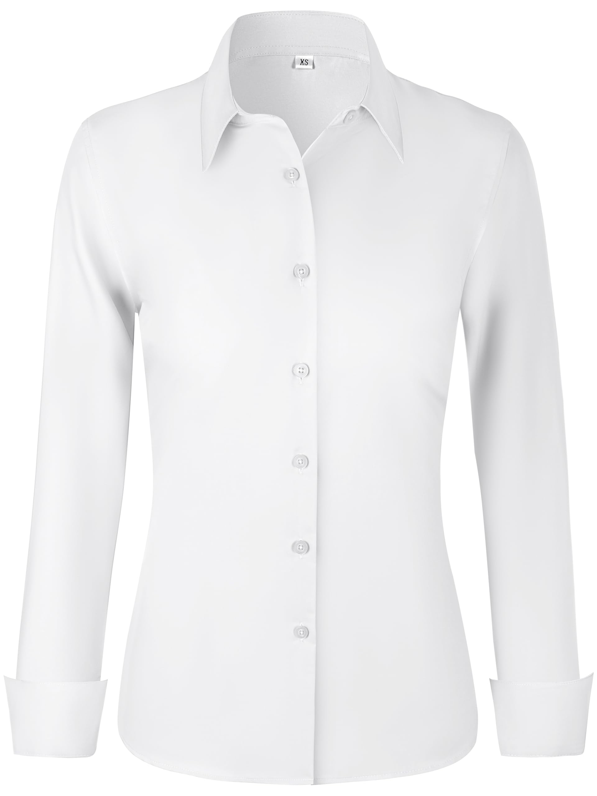 Ruisin Super Soft Wrinkle Free Button Down Shirts for Women Solid Long Sleeve St