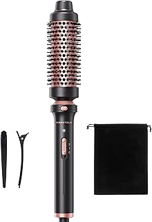 Wavytalk Thermal Brush 1.5" Detachable Heated Round Brush for Blowout Look | Detachable Brush Head Includes Travel Pouch, Create Voluminous Blowout Look, Tourmaline Ceramic, 2 Temp Settings Dual Voltage