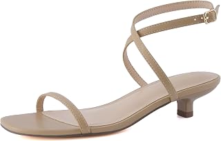 CUSHIONAIRE Sonata Women's One Band Kitten Heel Sandals Strappy Adjustable Buckle