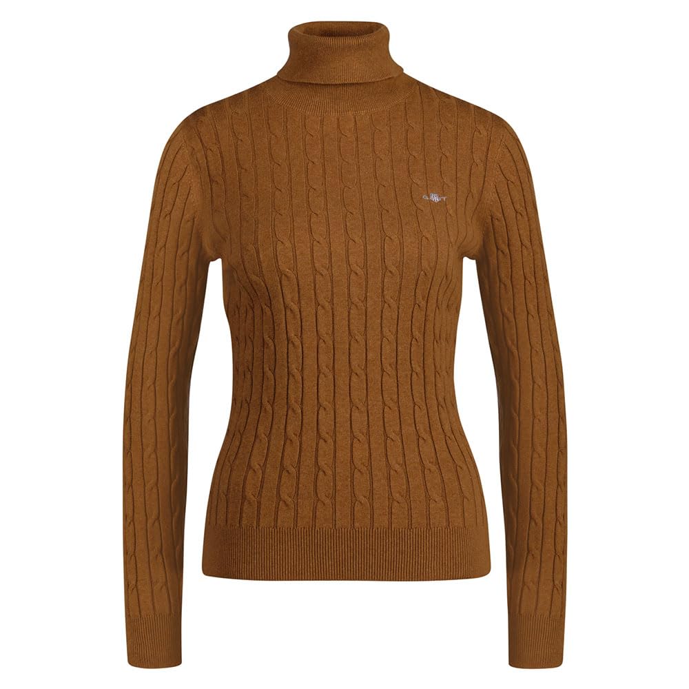 GANT Stretch Cotton Cable Turtleneck Women's Sweater