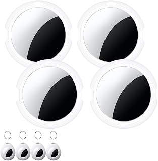 4 Pack Bluetooth Tracker Tags for Apple Find My, MFi Certified Key Finder | No Subscription Required Replaceable Battery Loud Alarm Water-Resistant Air Tracker Tags for Keys Wallets Luggage and Pets