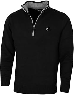 Calvin Klein Men's Thick Windproof Lined Sweater with 1/2 Zip