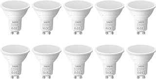 Lepro GU10 LED Bulbs, Warm White 2700K, 4.5W, 50W Equivalent, Pack of 10 | 345lm, 100° Wide Beam, Energy Saving Light Bulb, Non-dimmable, Spotlight Bulb for Ceiling, Recesses and Track Lighting