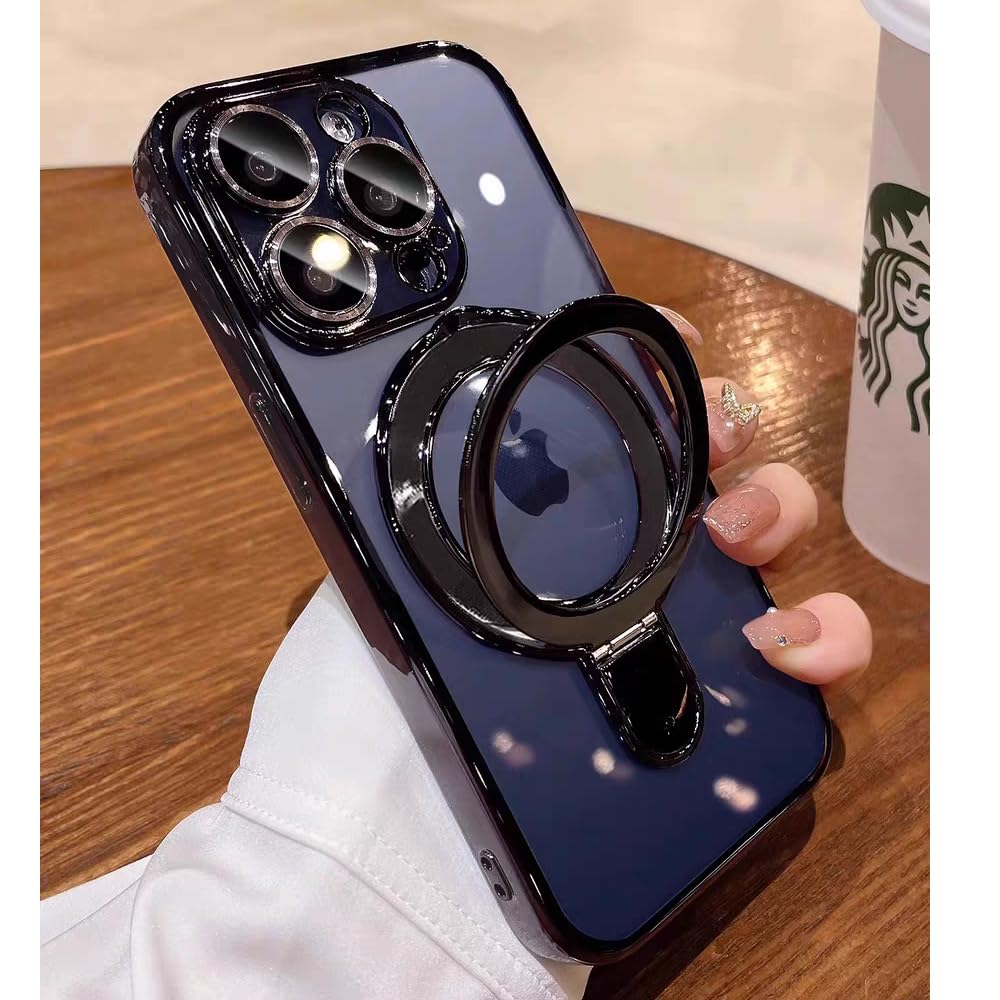 iPhone 15 Pro Magnetic Case with Stand and Ring Compatible with MagSafe Built-in