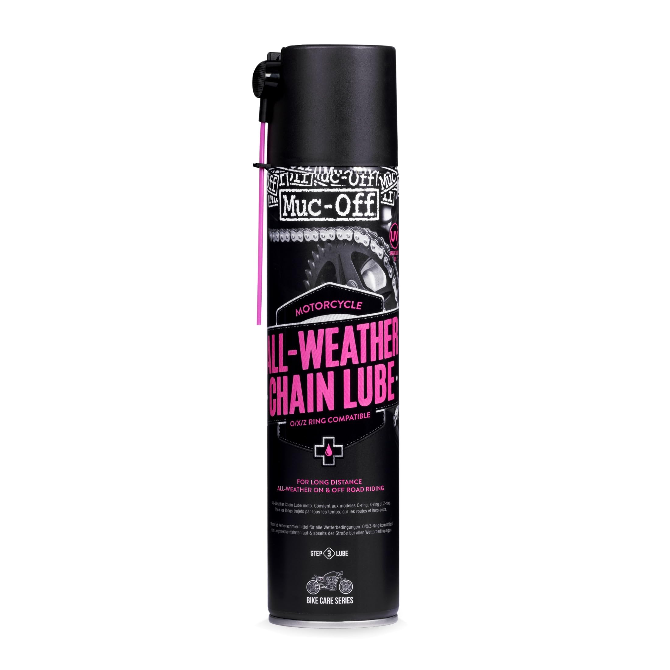 Muc-Off All-Weather Motorcycle Chain Lube, 400ml | Longer-Lasting Chain Protecti
