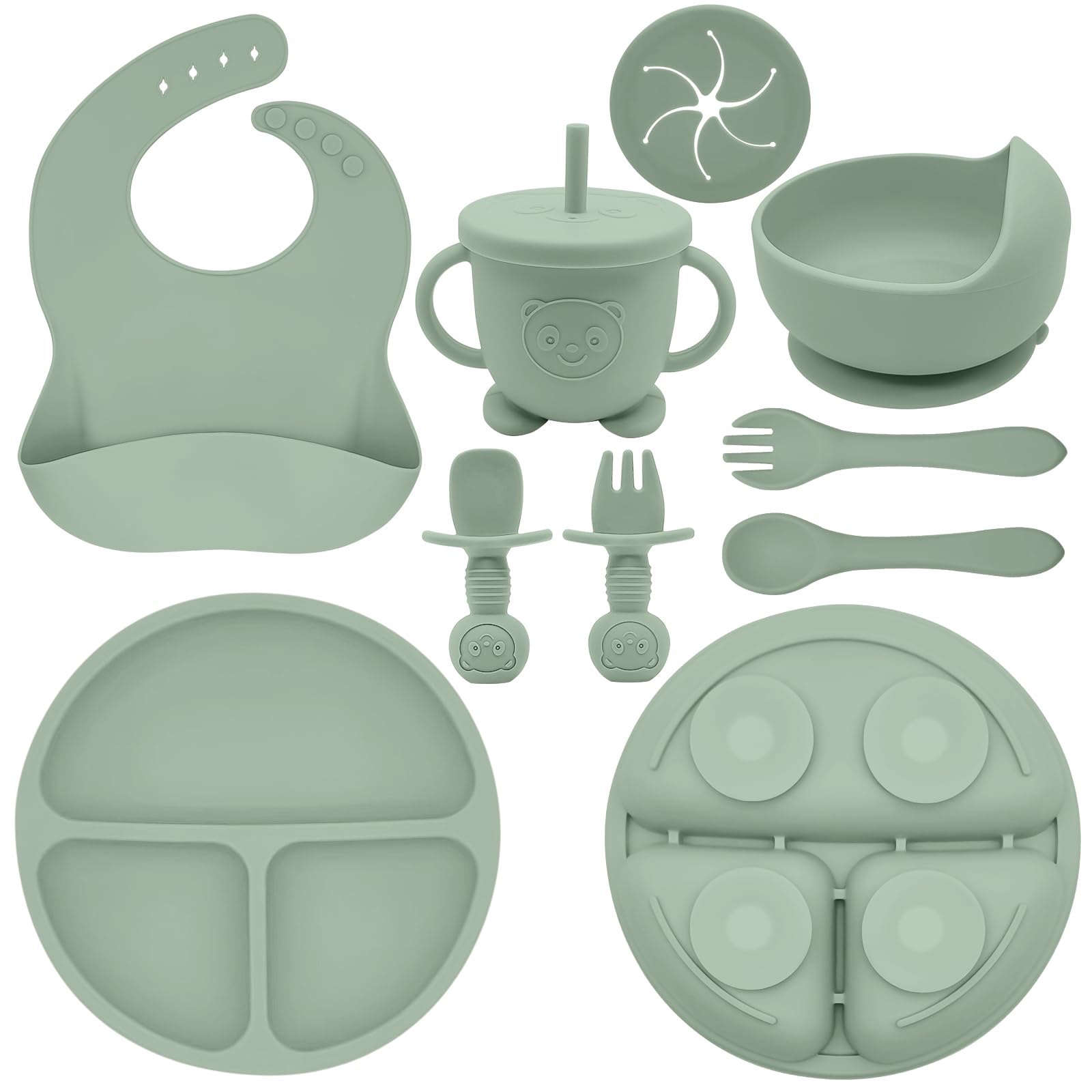 Munlinder Silicone Baby Feeding Set | Baby Led Weaning Supplies Includes Suction