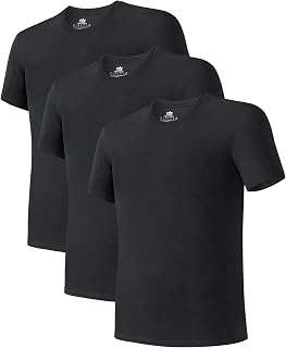 DAVID ARCHY Underarm Men's Underarm Tank Tops with Round Neck V-Neck or Short Sleeves Soft White Black Grey