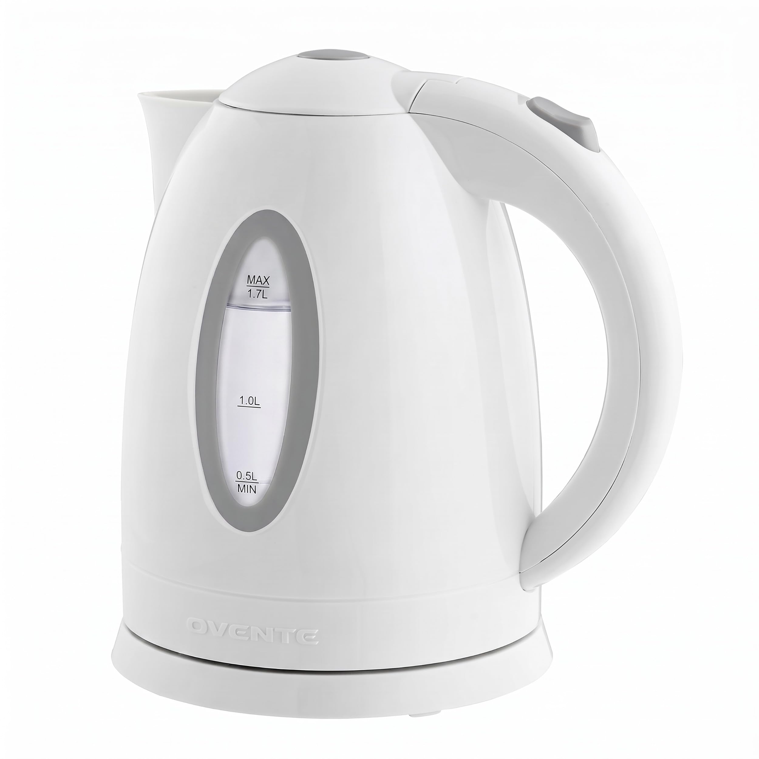 OVENTE 1.7L Electric Tea Kettle, Fast Boiling Water Heater, White KP72W | BPA-Fr