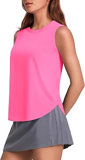 PINSPARK Workout Tank Tops Woman UPF 50+ Side Slits Athletic Yoga Shirts