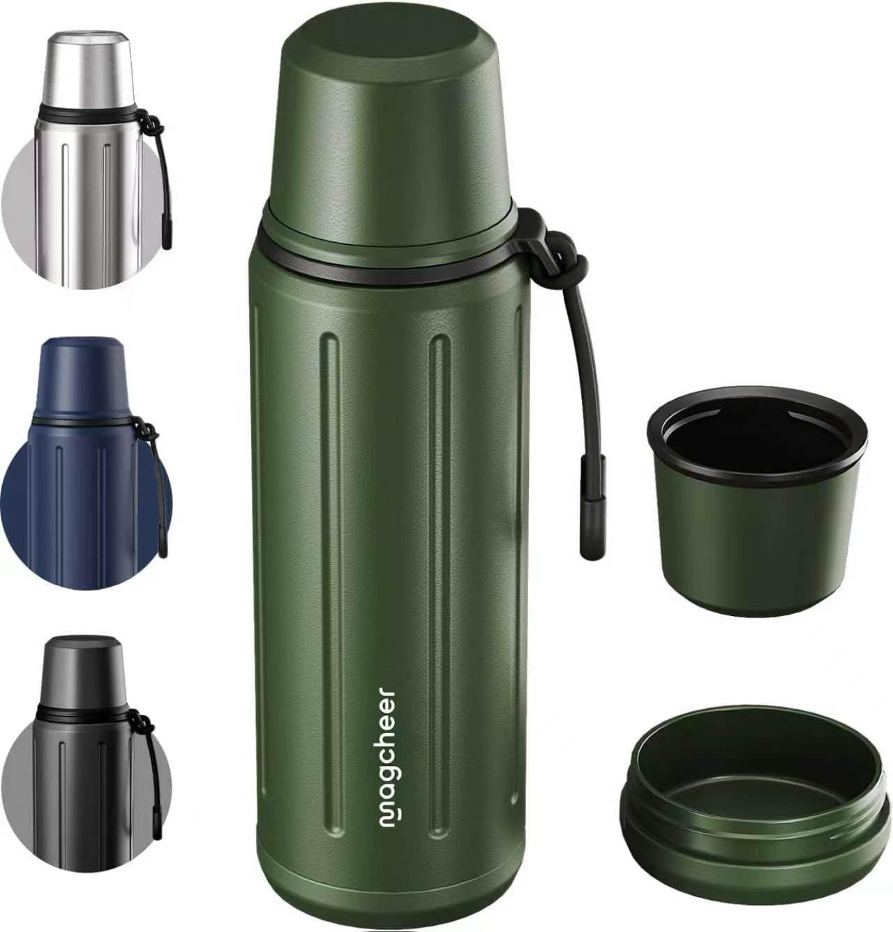 magcheer Vacuum Flask 1L for Hot Drink | 48h Cold & 24h Hot | Tea Coffee Thermo 