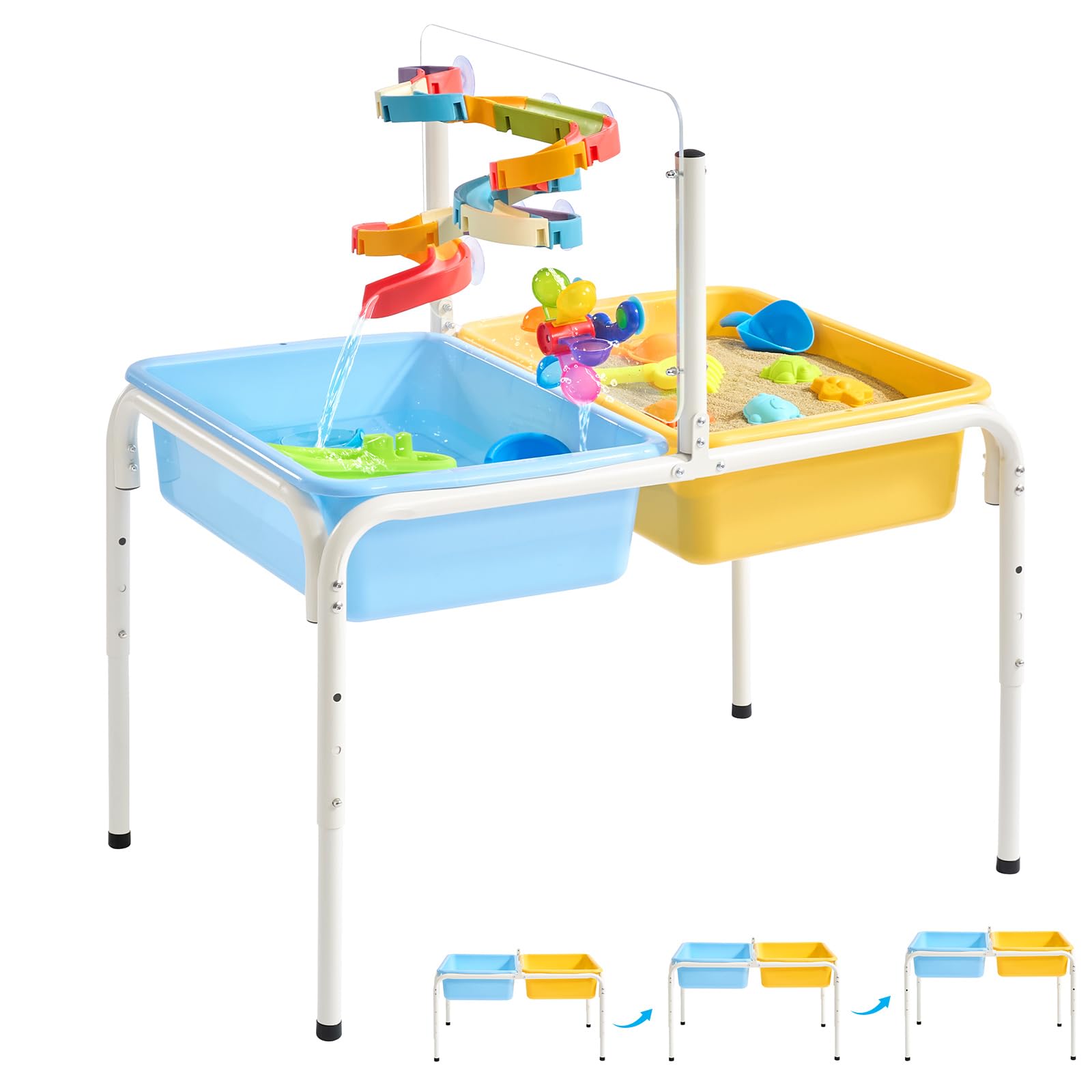 FUNLIO Sand and Water Table, 3 - Level Height Adjustable for Kids 3-6 Years, 4 i