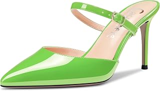 Castamere Women's Needle High Heel Pointed Toe Slip-on Slingback Sandals Wedding Dress 8.5 CM Heels Shoes
