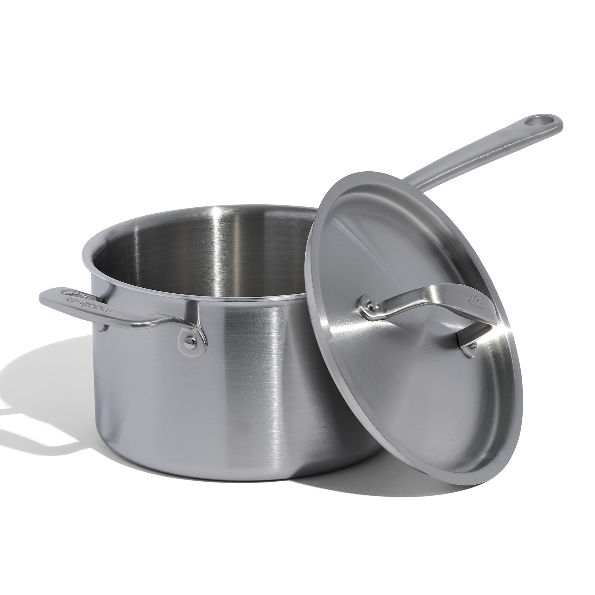 Made In Cookware - 4 Quart Stainless Steel Saucepan with Lid - 5 Ply Stainless C