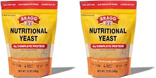 Bragg Premium Nutritional Yeast Seasoning - Vegan, Gluten Free – Good Source of Protein & Vitamins – Nutritious Savory Parmesan Cheese Substitute (Original, 12 Ounce (Pack of 2))