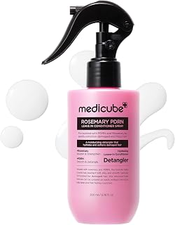 medicube Rosemary PDRN Leave in Conditioner Spray, Do-It-All Detangler | Multitasking Heat Protectant, Lightweight Anti-Frizz Primer for Dry, Damaged Hair with Biotin &amp; Keratin, Hair Care, 6.76fl.oz
