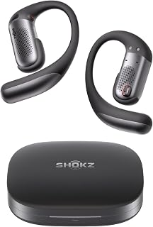 SHOKZ OpenFit Pro Open-Ear Earbuds with Noise Reduction, Dolby Atmos, Black | Superior Sound with Richer Details; Secure fit; AI call clarity; Up to 50H playtime; Bluetooth 6.1; IP55; Gym/Office/Cafe use