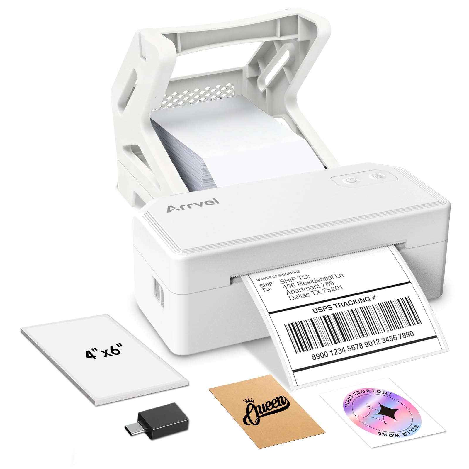 Arrvel Bluetooth Thermal Label Printer w/ Stand, 4x6 Shipping Label Printer | Wi