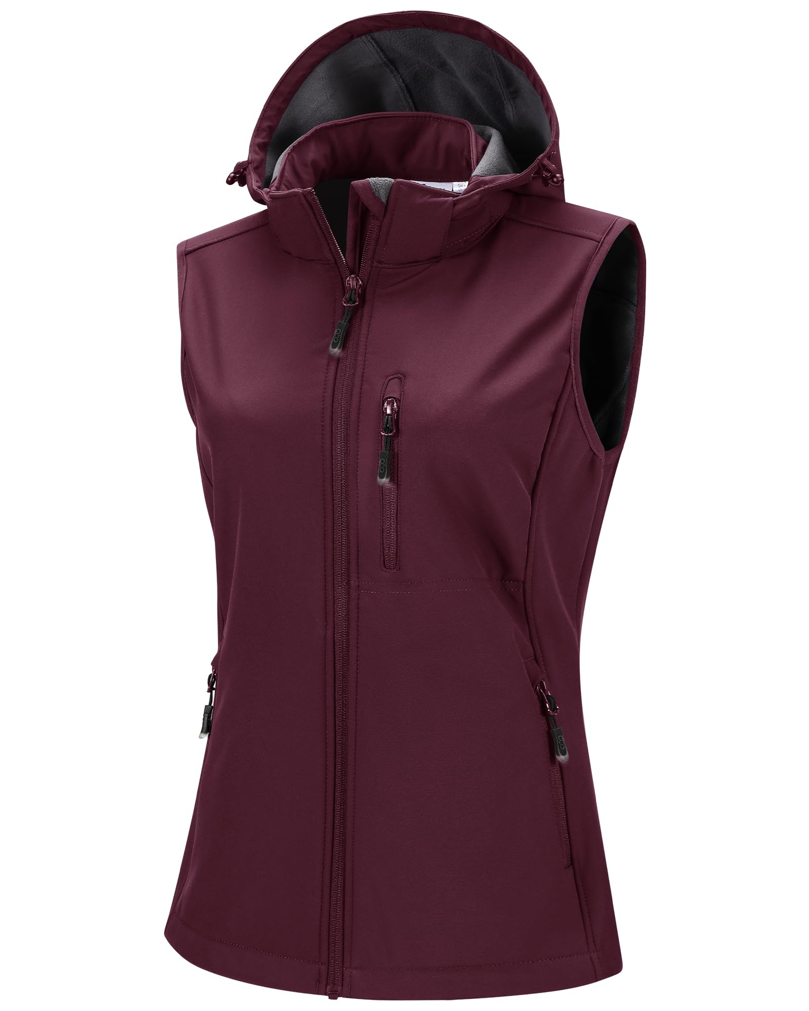 33,000ft Softshell Vests Lightweight Hooded Sleeveless Jacket Waterproof Vest Wi