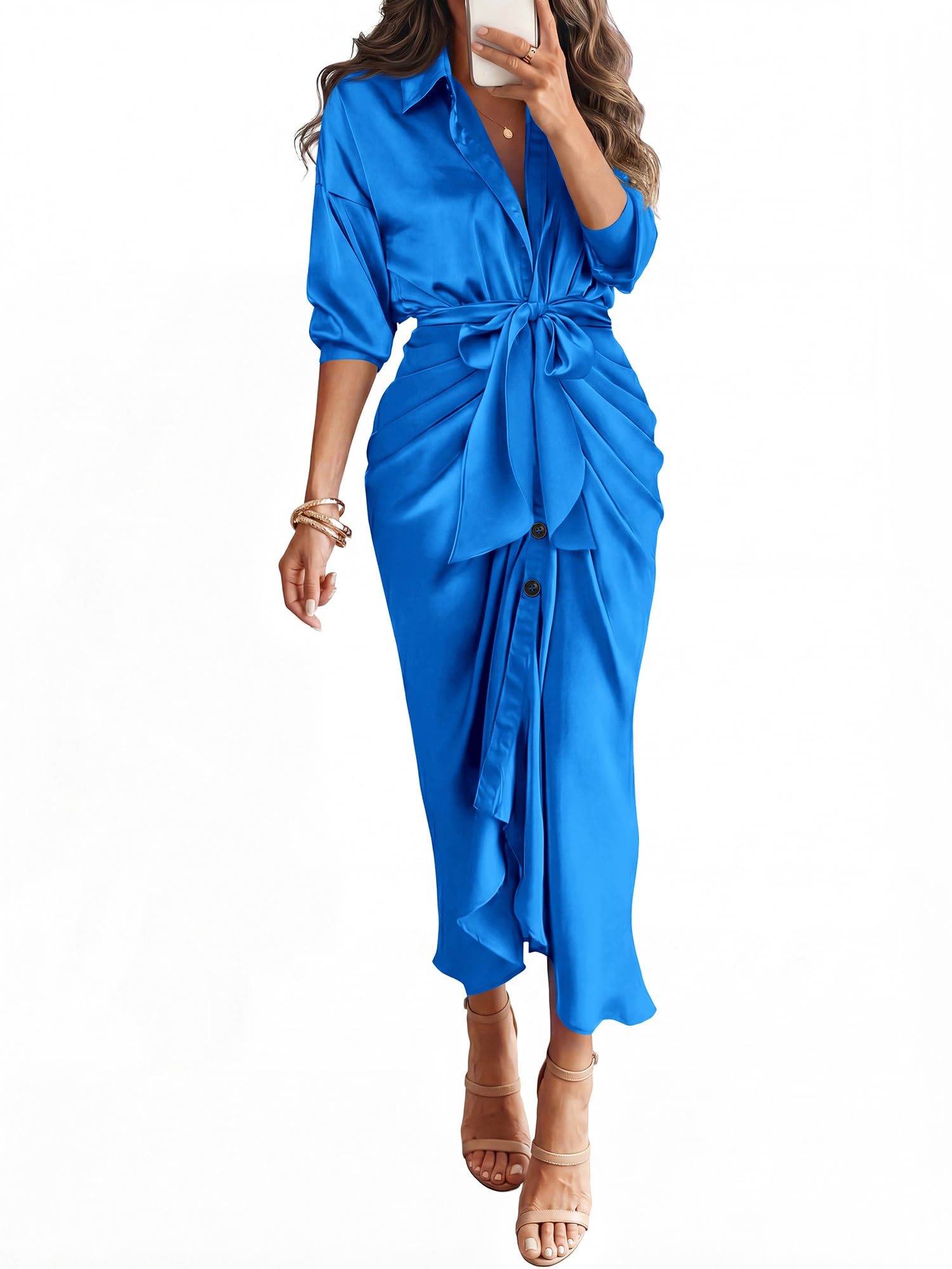 BTFBM Button Dwon Fall Dresses for Women 2026