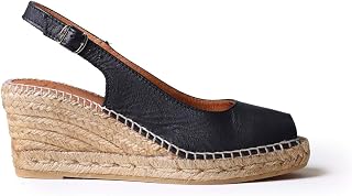 TONI PONS CROACIA - Women's Peep Toe Style Wedge Espadrille in Leather.