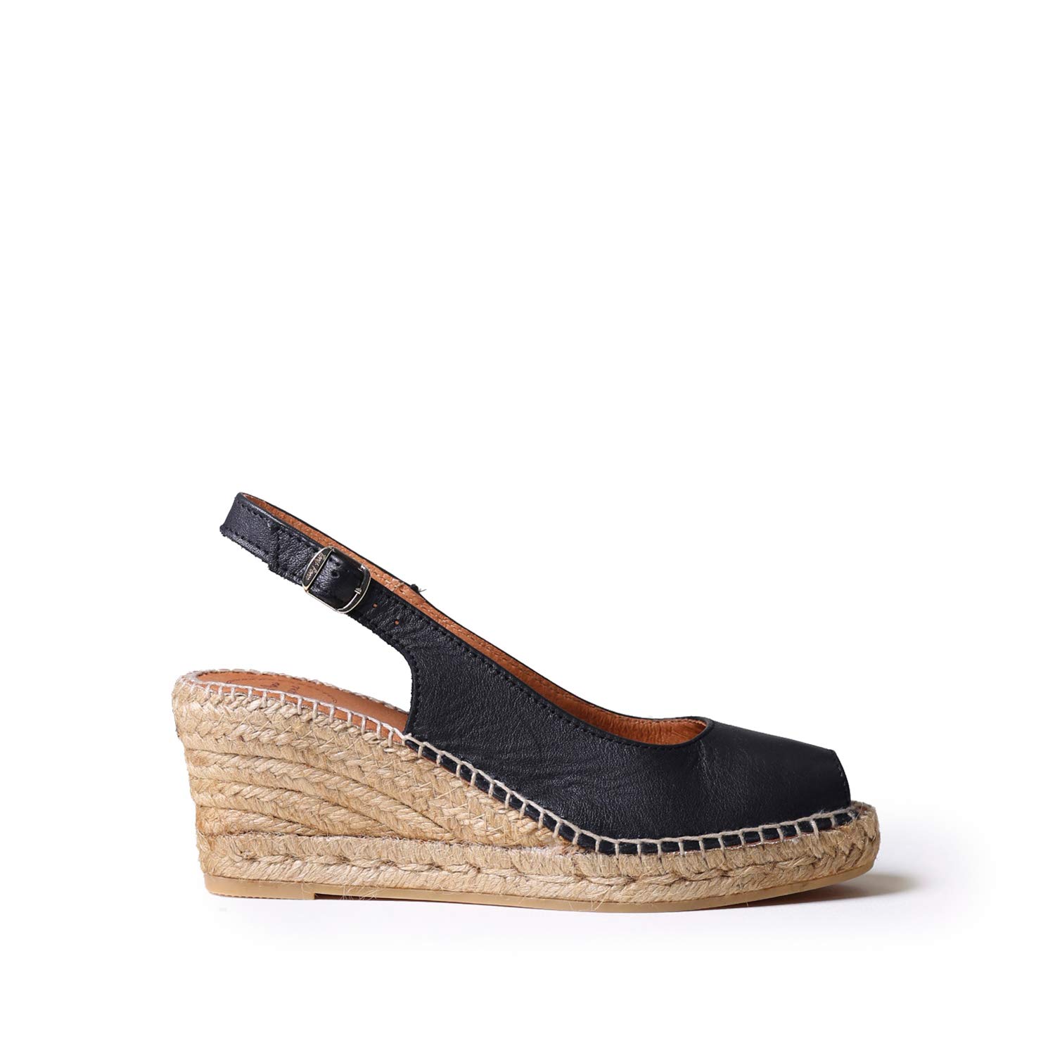 TONI PONS CROACIA - Women's Peep Toe Style Wedge Espadrille in Leather.