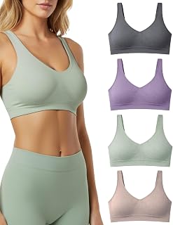 Risalti Eco Friendly Wide Shoulder Wirefree Bra, 4-Piece Brassiere Women's Brassiere Bra in Soft Microfibre, Yees Green, Seamless Bra, Sustainable and Breathable Underwear – Made in Italy