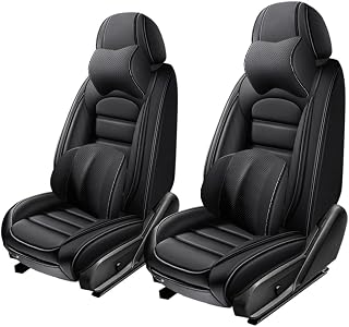 2 Seat Covers for Honda Accord 2013-2025,Premium Nappa Leather Car Seat Covers Seat Cushions,Waterproof Soft Seat Covers for Cars,Interior Accessories Airbag Compatible（Luxury-Black）