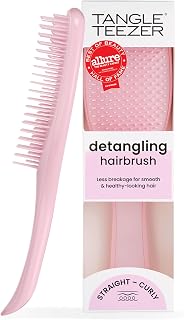 Tangle Teezer Ultimate Detangler Brush, Straight to Wavy, Millennial Pink | Patented two-tier, regular-flex teeth reduce breakage &amp; split ends on wet or dry hair; Shower-friendly hairbrush for all ages