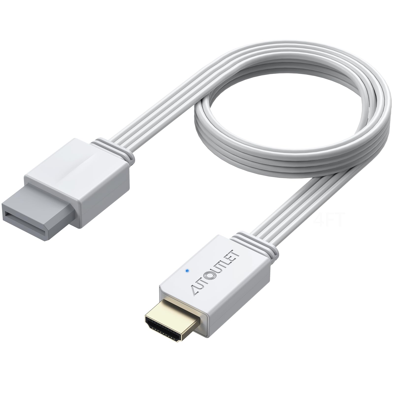 AUTOUTLET Wii to HDMI Converter 1080P 4ft/120cm for Full HD Device, Adapter with