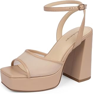 Modatope Platform Heels for Women Chunky Heel Open Toe Ankle Strap Sandals