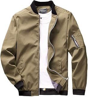 sandbank Men's Slim Fit Lightweight Softshell Flight Jacket Bomber Jacket Coat