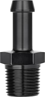 EVIL ENERGY 3/8" NPT Male to 3/8" Barb Fitting Adapter Straight Aluminum Black
