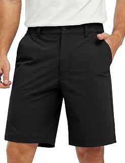 TBMPOY Men's Golf Shorts Lightweight 5 Pockets Casual Dress Stretch Elastic Waist Quick Dry Flat Front Travel Shorts
