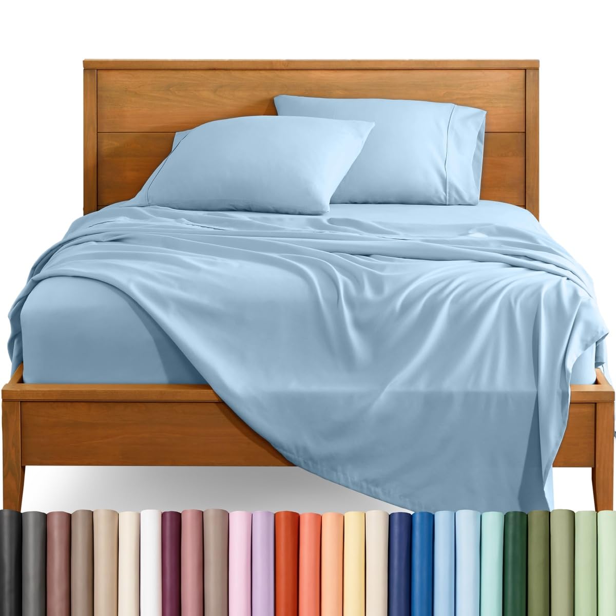 Bare Home King Sheet Set - 1800 Ultra-Soft (King, Light Blue)