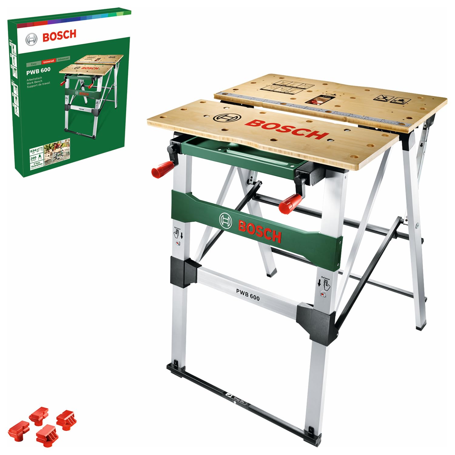 Bosch Work Bench PWB 600 (4 Blade Clamps, max. Load Capacity: 200 kg, in Carton 