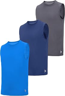 TEX2FIT Men's Tank Tops, 3 Pack Men's Sleeveless T-Shirts Workout Muscle Shirts Quick-Dry Gym Shirt
