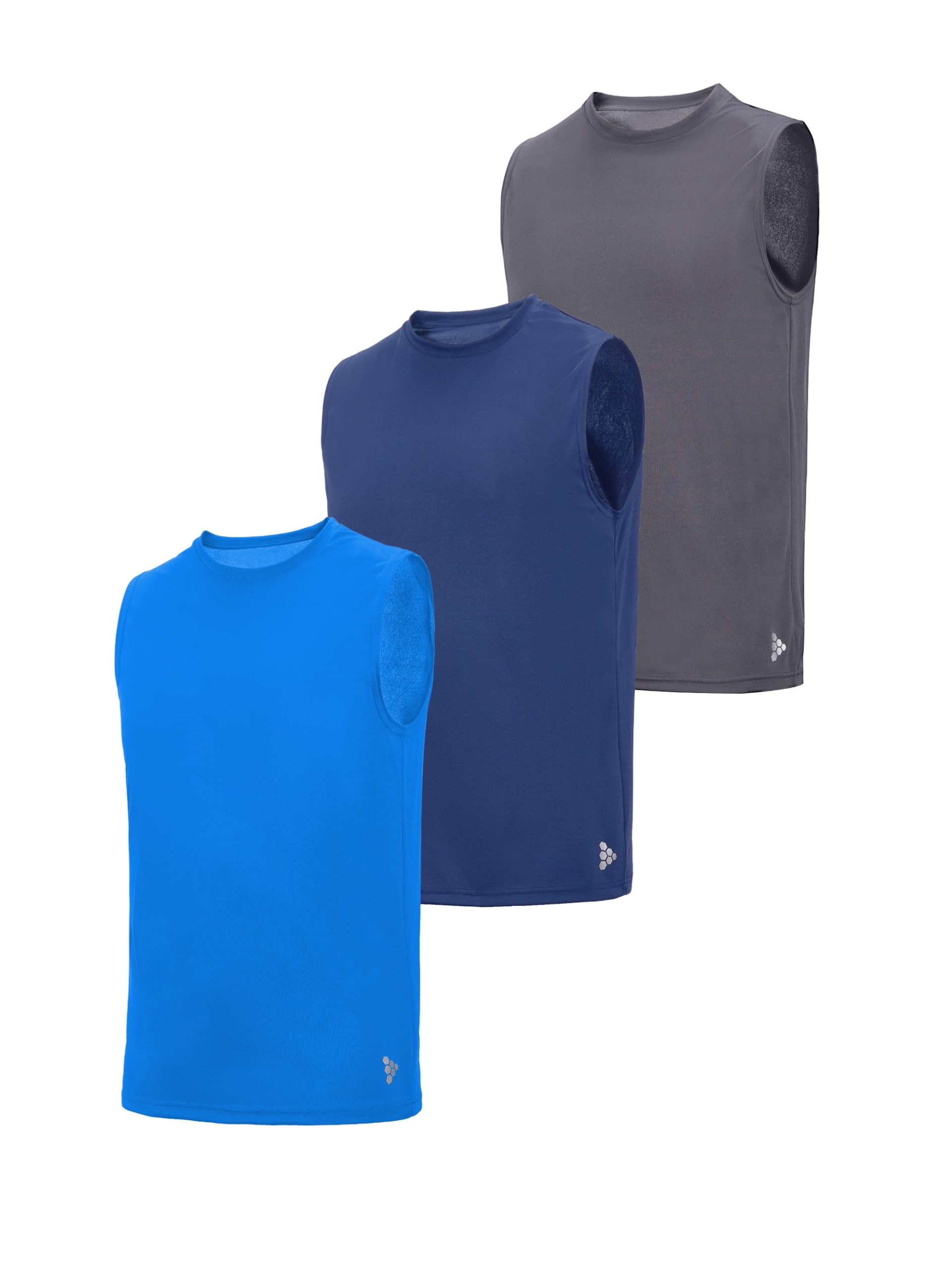 TEX2FIT Men's Tank Tops, 3 Pack Men's Sleeveless T-Shirts Workout Muscle Shirts 