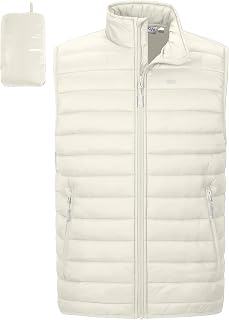 33,000ft Mens Lightweight Vest Quilted Quilted Padded Vest Outwear Windproof Sleeveless Jacket Golf Running Hiking Riding
