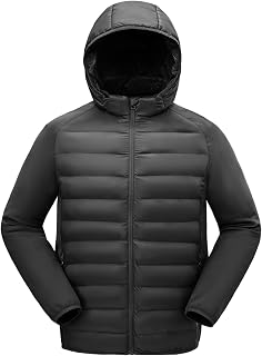 TBMPOY Piumino ibrido da uomo, leggero, da corsa, invernale, caldo, isolato