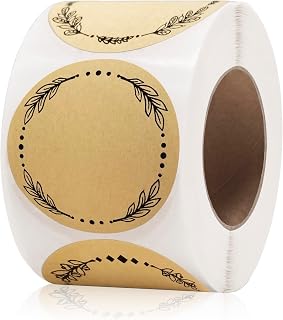 500pcs 2" Stickers for Jars and Lids - 4 Different Wreath Designs, Kraft Labels for Pantry, Mason Jars, Canning, Bottles