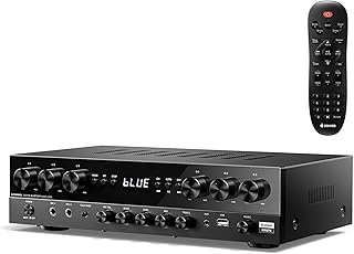 Donner Audio Amplifier, Premium 1000W Peak Power 6 Channel Stereo Receivers with Bluetooth 5.3, USB, FM, 2 Mic-in, Echo, RCA, Fiber/Coaxial Input for Home, Karaoke, Theater Speakers, MAMP6