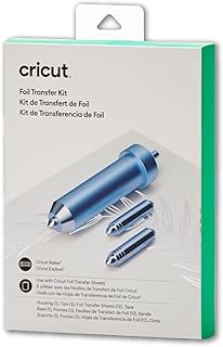 Cricut Foil Transfer Kit - for Cricut Maker &amp; Explore Machines | Includes 12 Foil Transfer Sheets, 3 Cricut Tools in 1 with Interchangeable Tips, Tool Housing &amp; Adhesive Tape
