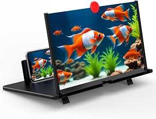 18" Screen Magnifier for Cell Phone – 3D HD Magnifing Screen Enlarger Projector for Movies Videos and Gaming – Foldable Mobile Phone Stand Holder with Screen Amplifier