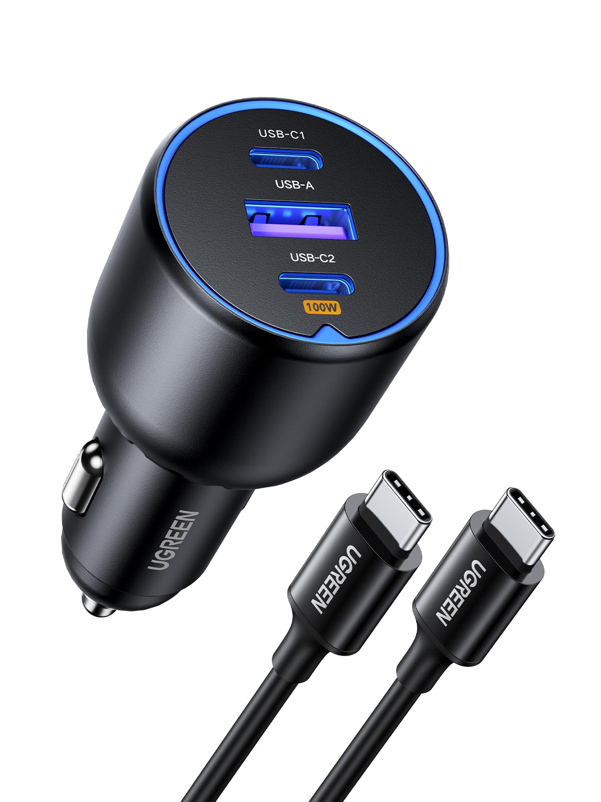 UGREEN 130W Car Charger USB C Fast Charger (with 100W USB C Cable) | Fast Chargi