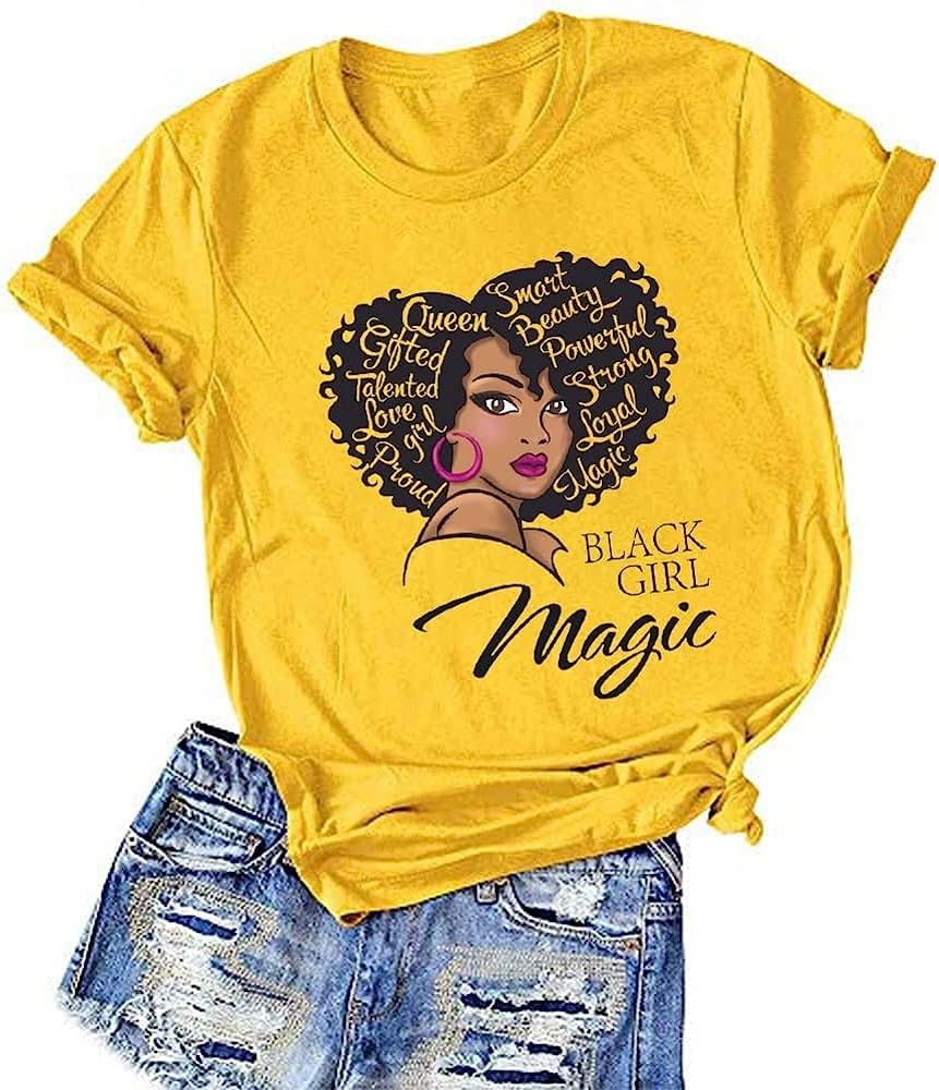 Black Girl Graphic - Melanin Afro Queen Magic T Shirt Black Girl Pride Gift Tee 