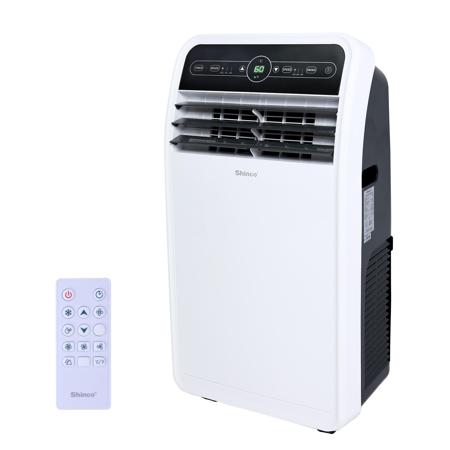 Shinco 12,000 BTU（7,500 BTU SACC) Portable Air Conditioner, Portable AC Unit wit