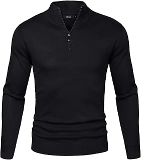 iClosam Men's Half Zip Turtleneck Jumper Knitted Jumper Winter