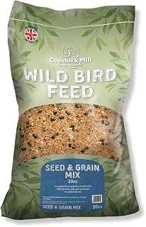 Copdock Mill Wild Bird Seed & Grain Mix 20kg Bag | All Year Round, High Energy, 100% Natural Ingredients, Including Sunflower Seeds and Peanuts