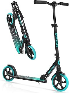 BELEEV V5 Scooters for Kids, Adults, Teens, Quick-Release Foldable System, Front Suspension System, 200mm Big Wheels Scooter with 4 Adjustable Height, Kick Scooter with Carry Strap