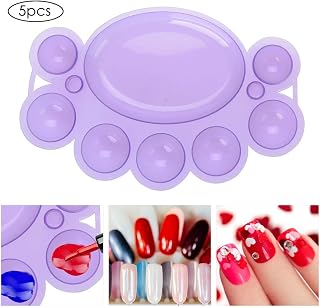Blue Plastic Paint Palette with 7 Slots, Acrylic Oil Paint Mixing Tray for Nail Art and Crafts, 2 Pack